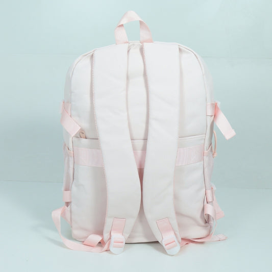 Mochila em Tecido com Organização Prática Rosa