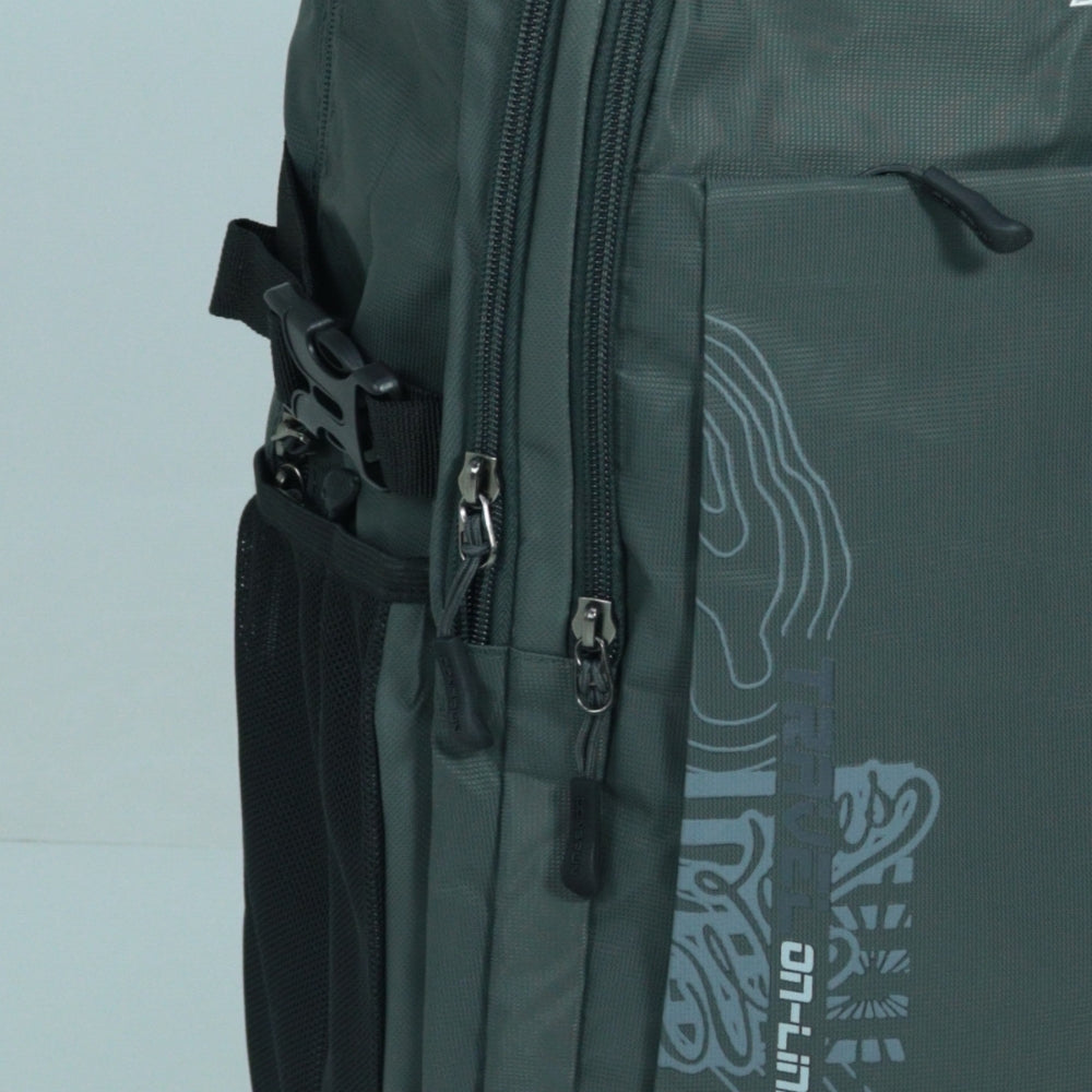 Mochila Masculina em Tecido com Regulagens  Cinza escuro