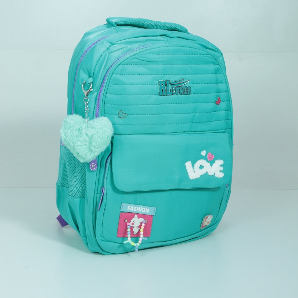 Mochila em Tecido com Detalhes Decorativos Azul