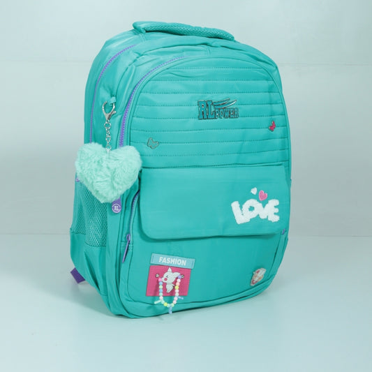 Mochila em Tecido com Detalhes Decorativos Azul