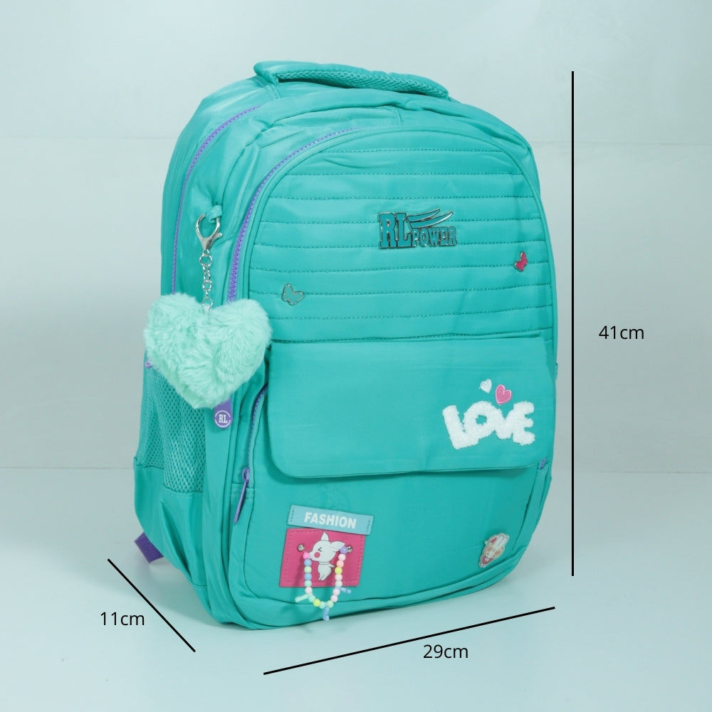 Mochila em Tecido com Detalhes Decorativos Azul