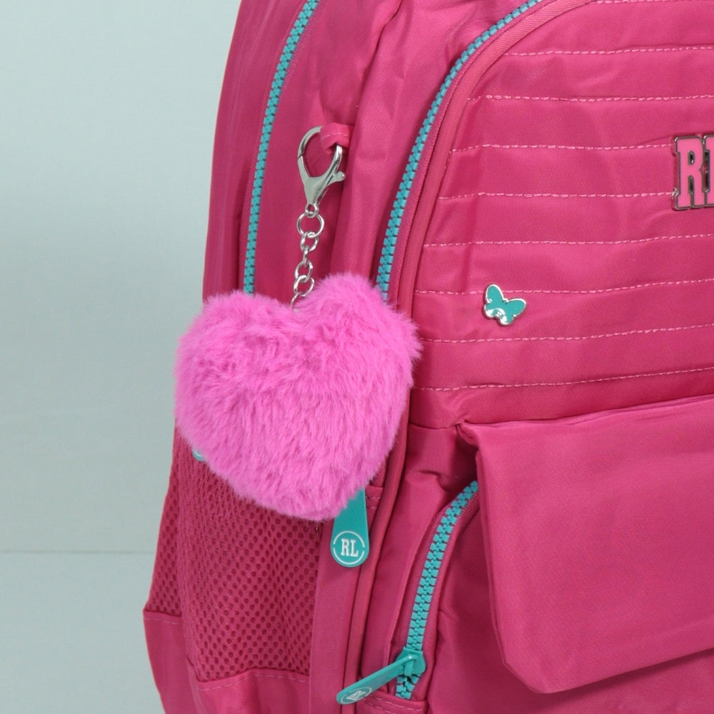Mochila em Tecido com Detalhes Decorativos Pink
