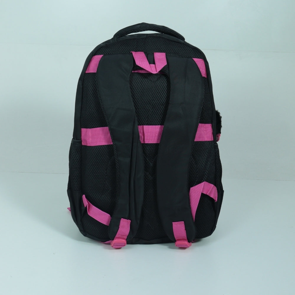 Mochila em Tecido com Detalhes Decorativos Preto