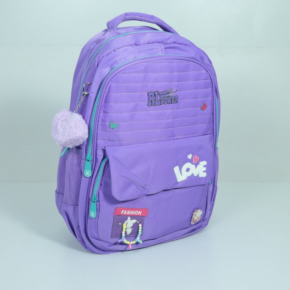 Mochila em Tecido com Detalhes Decorativos Roxo