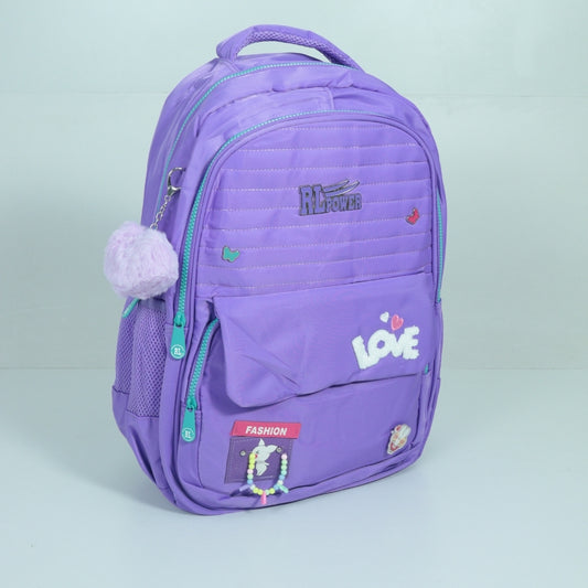 Mochila em Tecido com Detalhes Decorativos Roxo