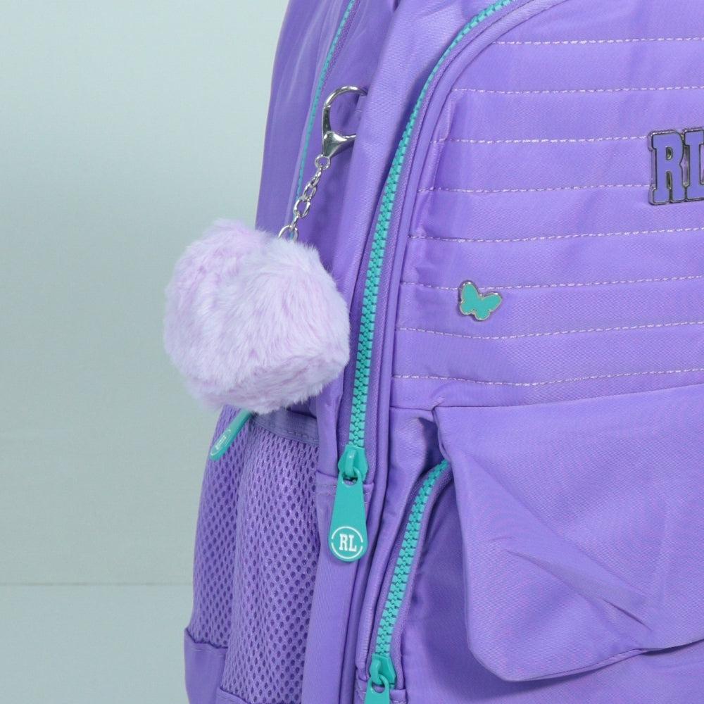 Mochila em Tecido com Detalhes Decorativos Roxo