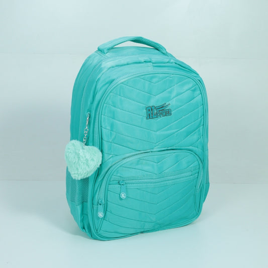 Mochila em Tecido com Alça Fixa Ajustável e Divisórias Azul