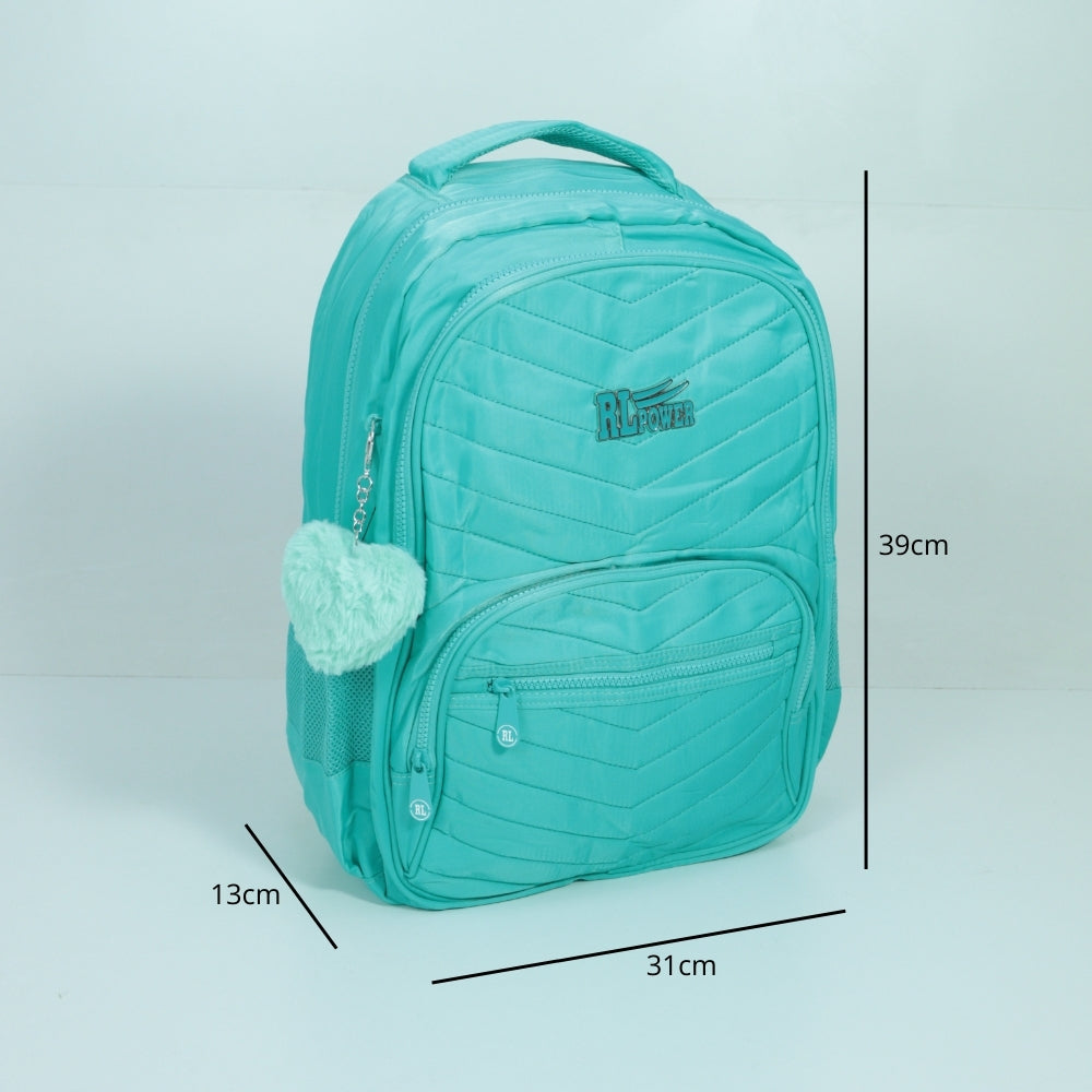 Mochila em Tecido com Alça Fixa Ajustável e Divisórias Azul