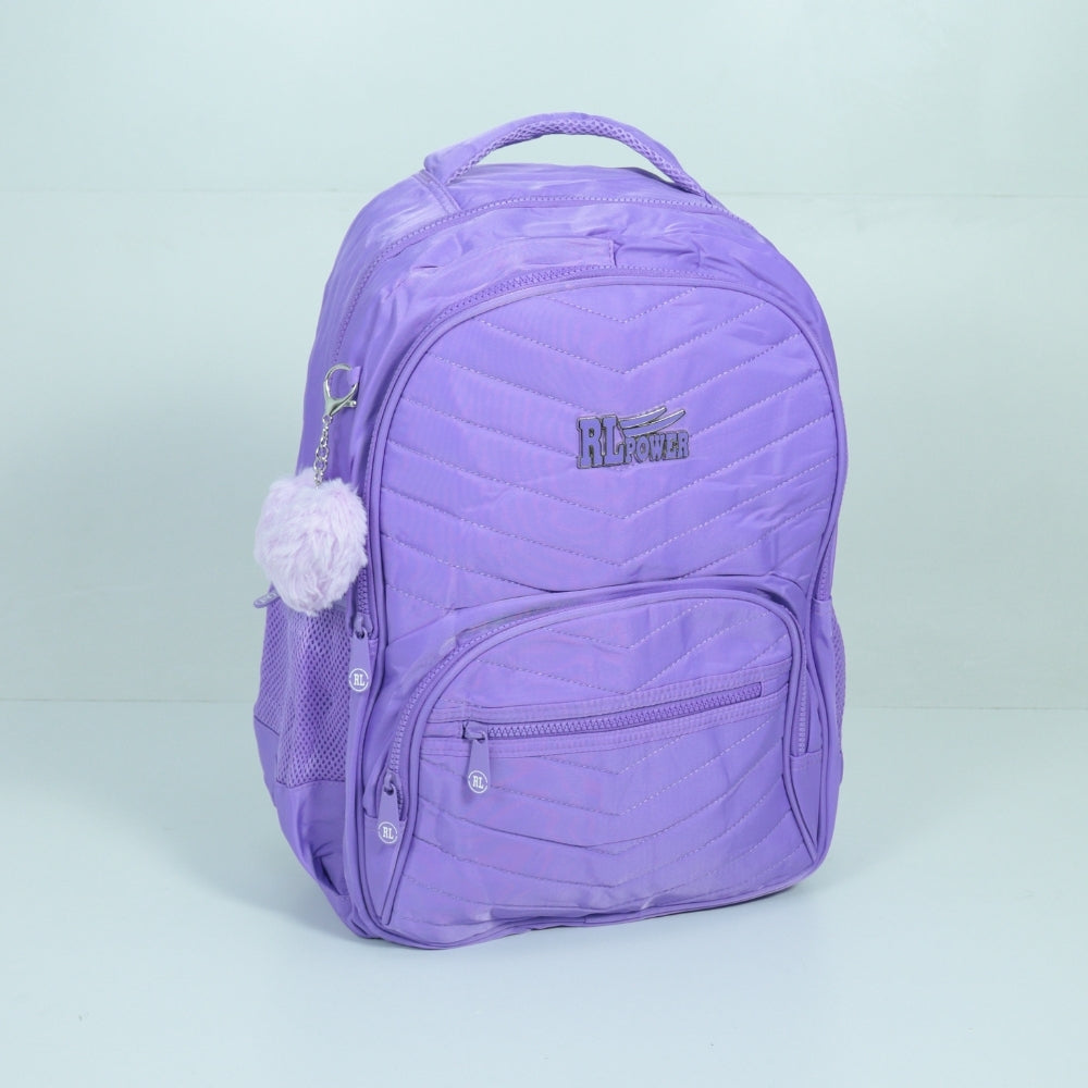 Mochila em Tecido com Alça Fixa Ajustável e Divisórias Lilas