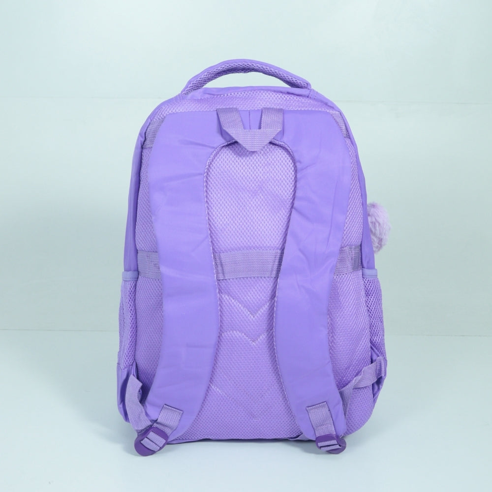 Mochila em Tecido com Alça Fixa Ajustável e Divisórias Lilas