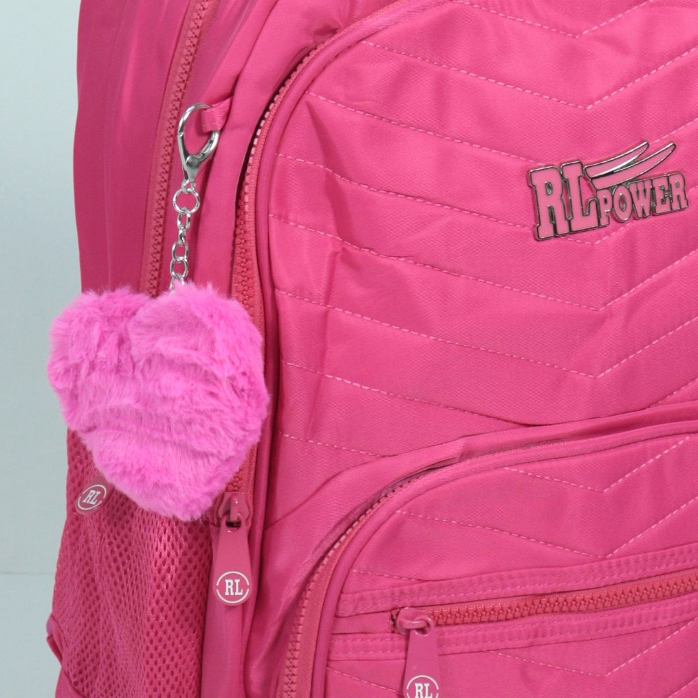 Mochila em Tecido com Alça Fixa Ajustável e Divisórias Pink