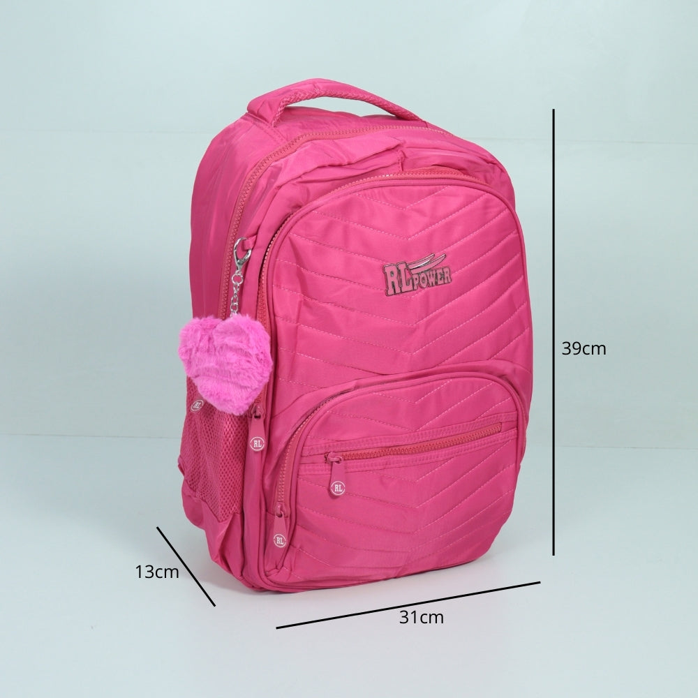 Mochila em Tecido com Alça Fixa Ajustável e Divisórias Pink