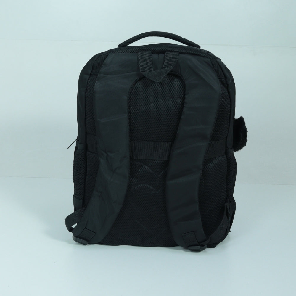 Mochila em Tecido com Alça Fixa Ajustável e Divisórias Preto