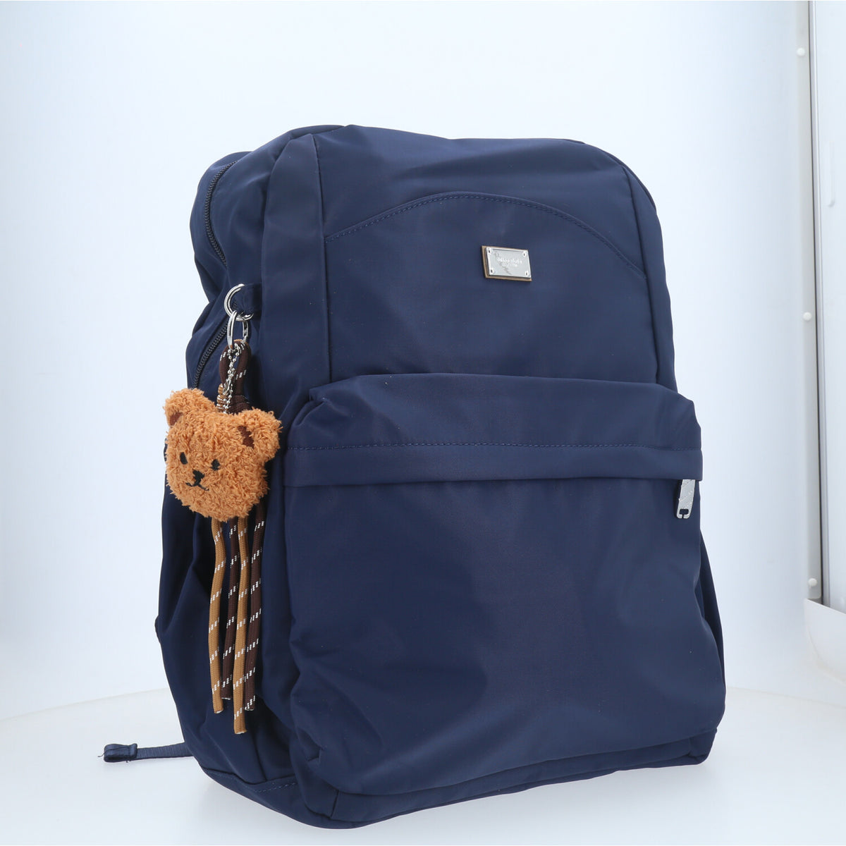 Mochila em Nylon Reforçado com Chaveiro Azul escuro
