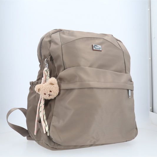 Mochila em Nylon Reforçado com Chaveiro Caqui