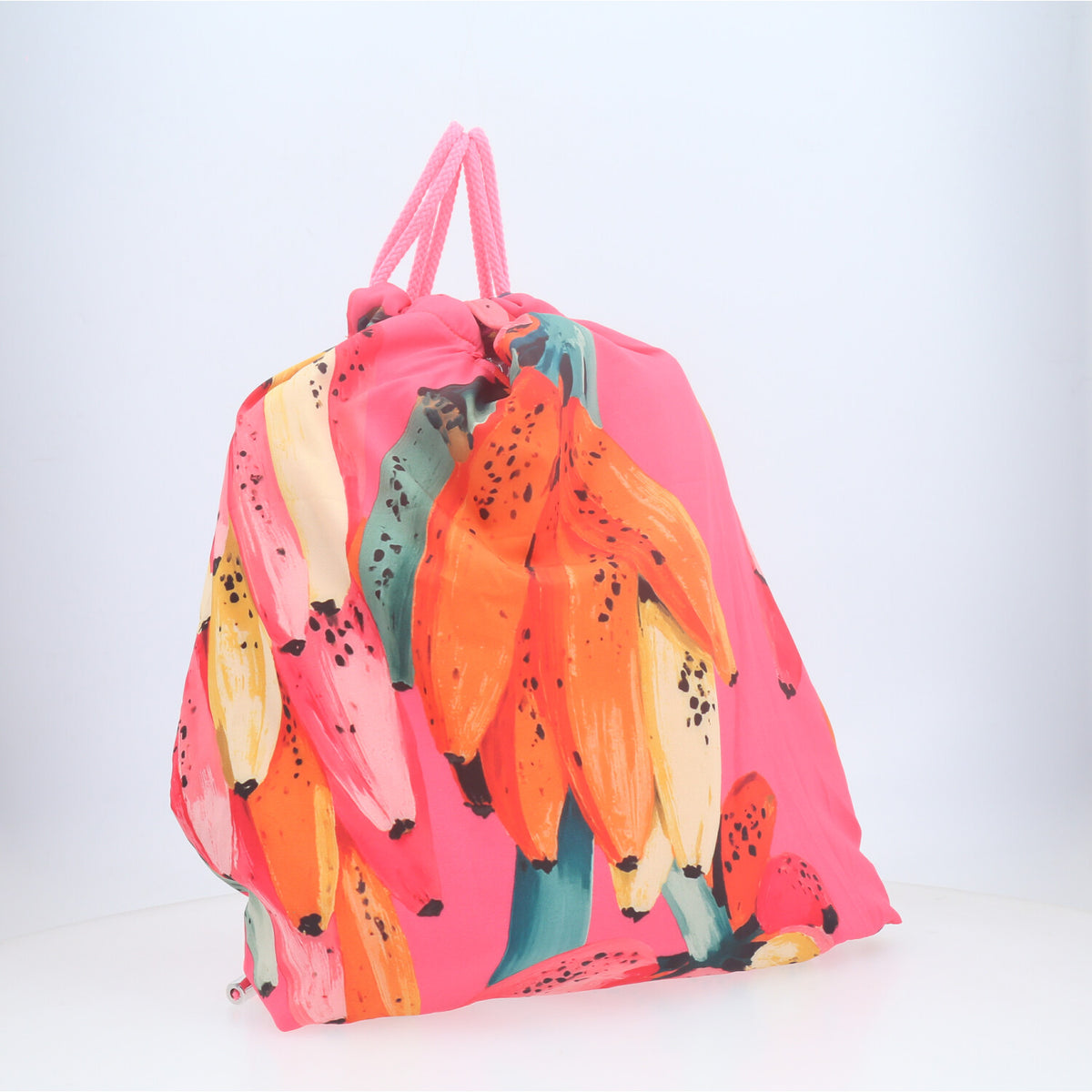 Mochila Saco Atoalhada com Estampa Tropical  Rosa