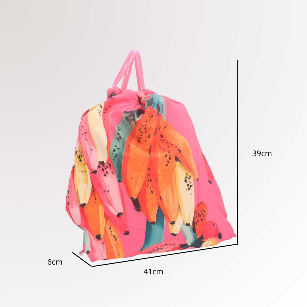 Mochila Saco Atoalhada com Estampa Tropical  Rosa