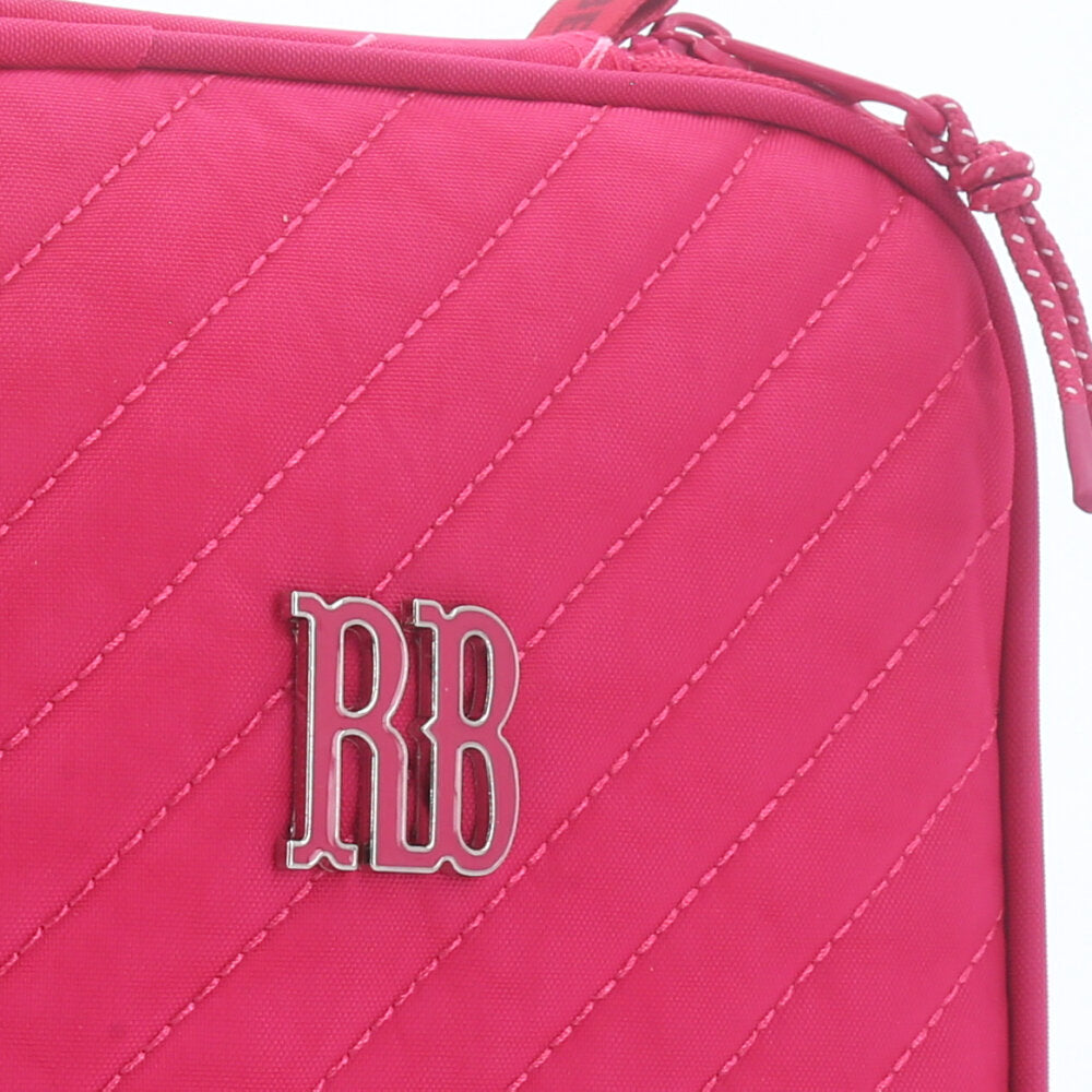 Estojo Feminino em Tecido Fechamento em Zíper Rosa