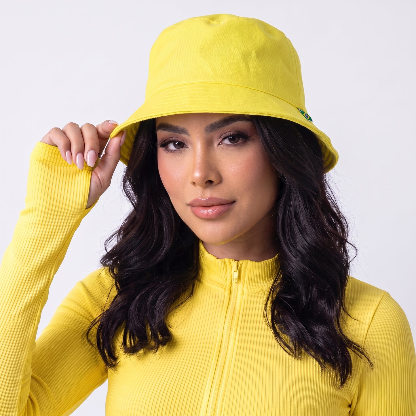 Chapéu Bucket Unissex Casual com Design Moderno Proteção Sol Amarelo