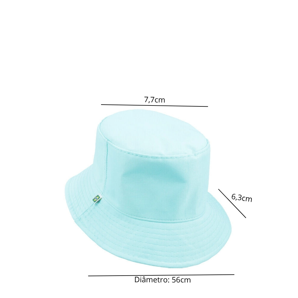 Chapéu Bucket Unissex Casual com Design Moderno Proteção Sol Azul claro