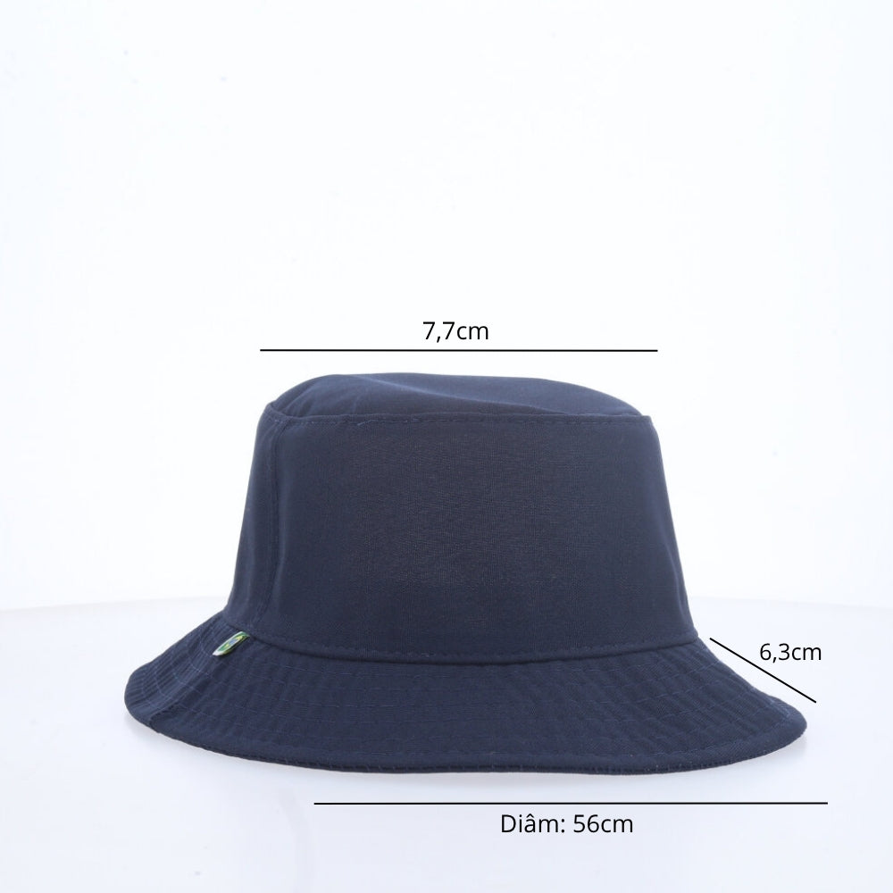 Chapéu Bucket Unissex Casual com Design Moderno Proteção Sol Azul escuro