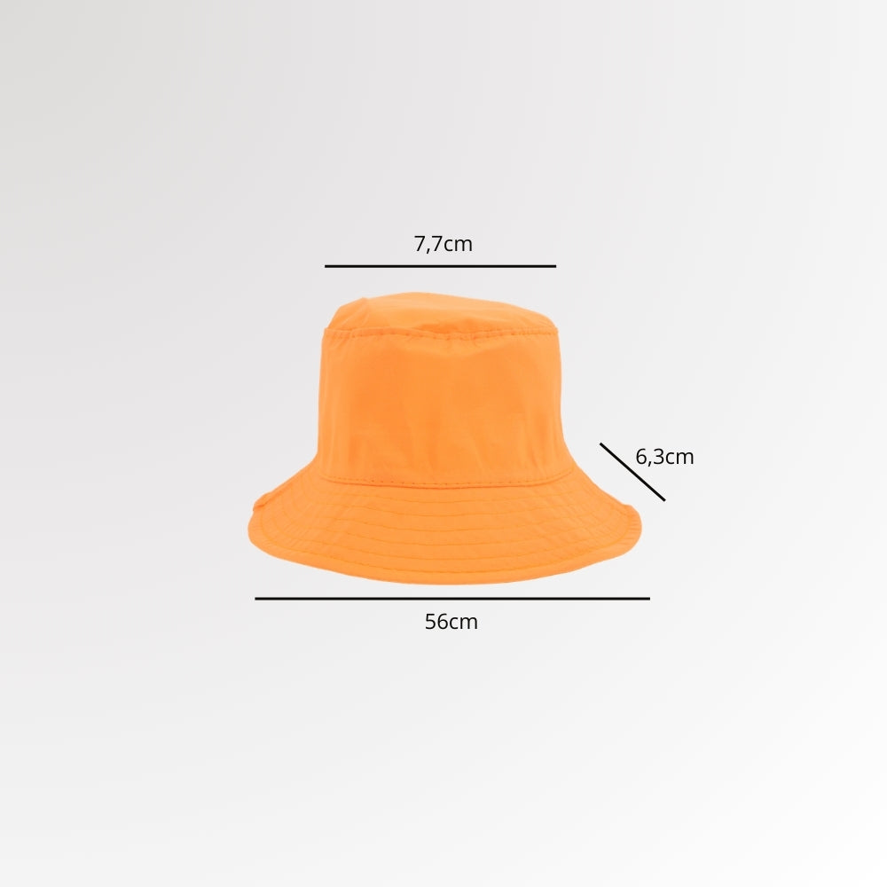 Chapéu Bucket Unissex Casual com Design Moderno Proteção Sol Laranja