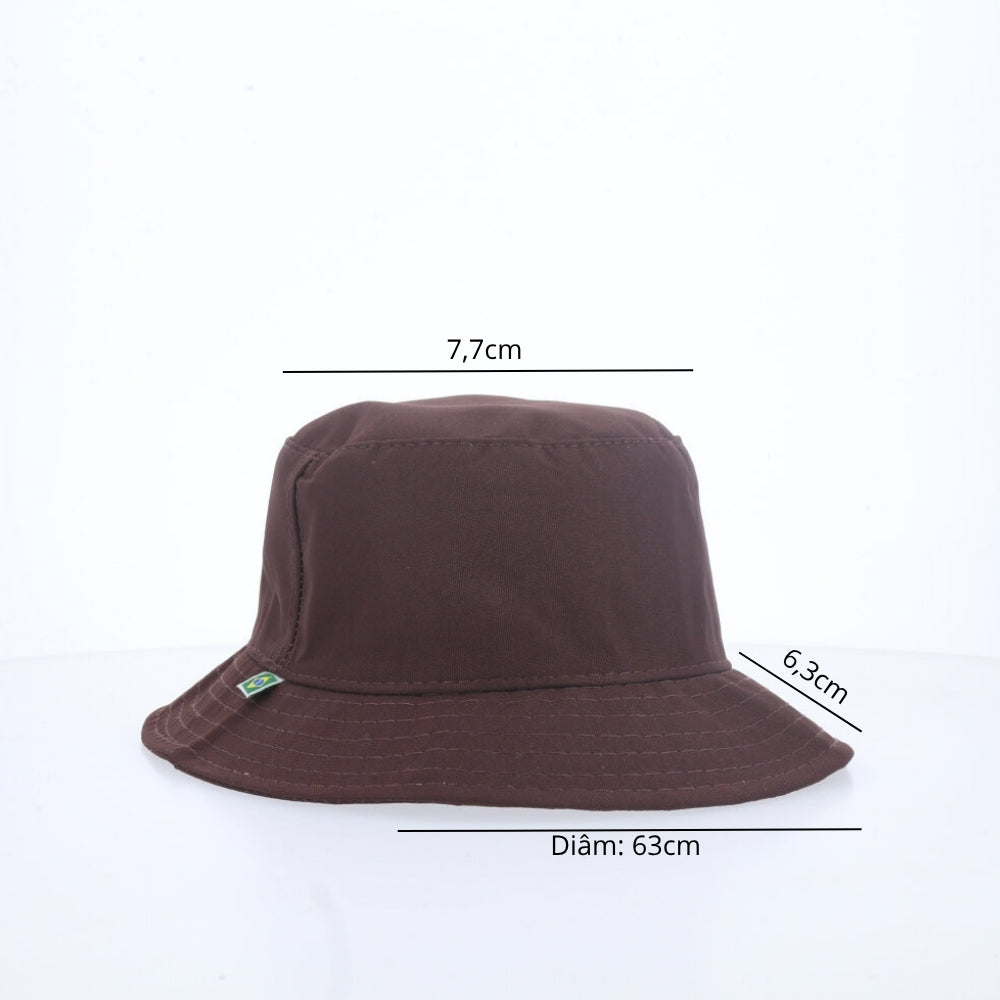 Chapéu Bucket Unissex Casual com Design Moderno Proteção Sol Marrom