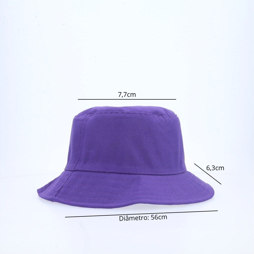 Chapéu Bucket Unissex Casual com Design Moderno Proteção Sol Roxo