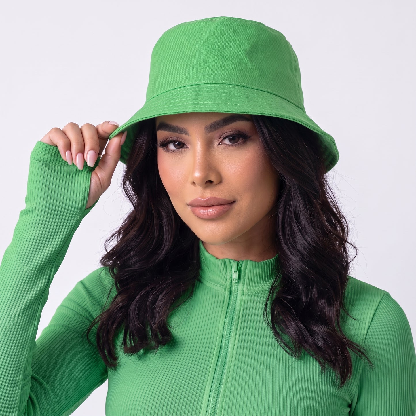Chapéu Bucket Unissex Casual com Design Moderno Proteção Sol Verde
