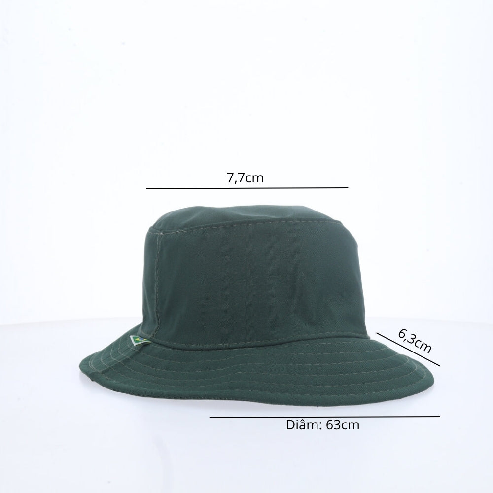 Chapéu Bucket Unissex Casual com Design Moderno Proteção Sol Verde escuro