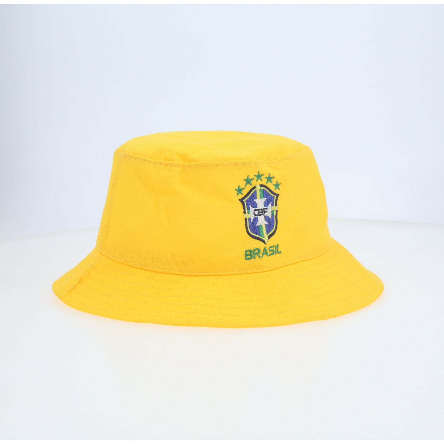 Chapéu Bucket em Tecido com Estampa do Brasil Amarelo