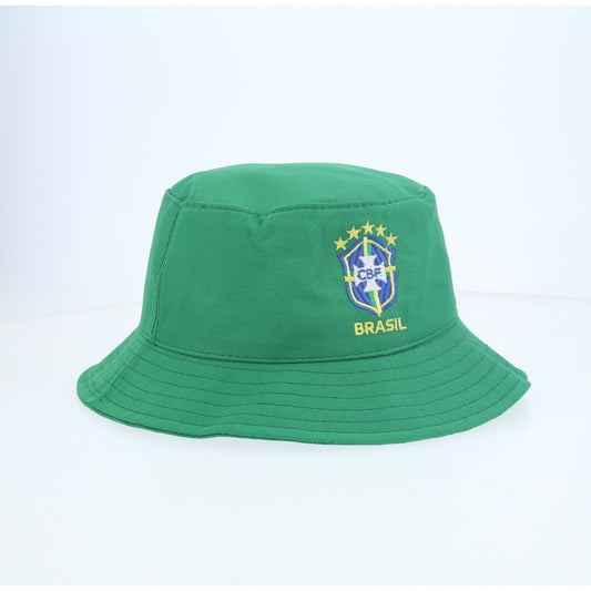Chapéu Bucket em Tecido com Estampa do Brasil Verde
