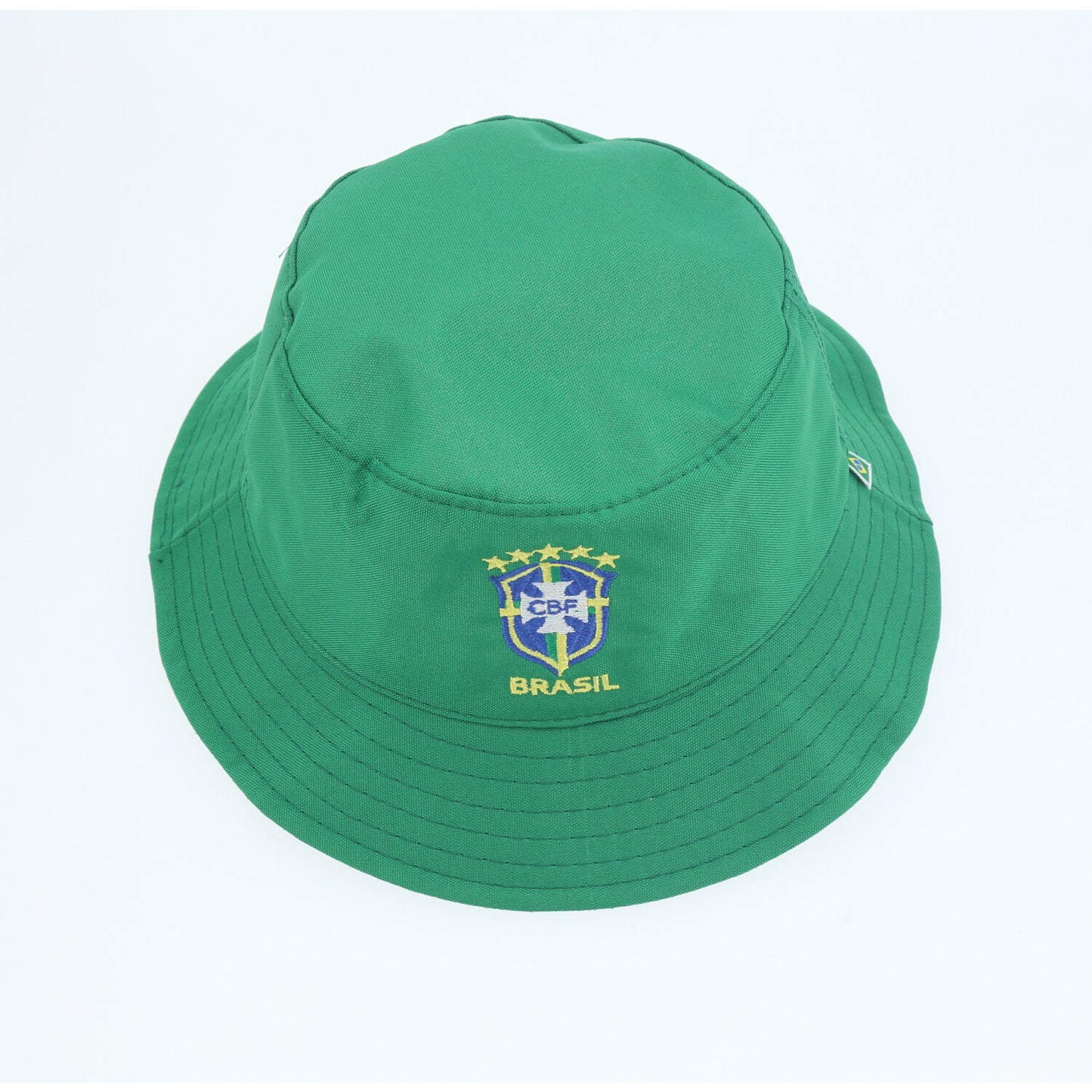 Chapéu Bucket em Tecido com Estampa do Brasil Verde