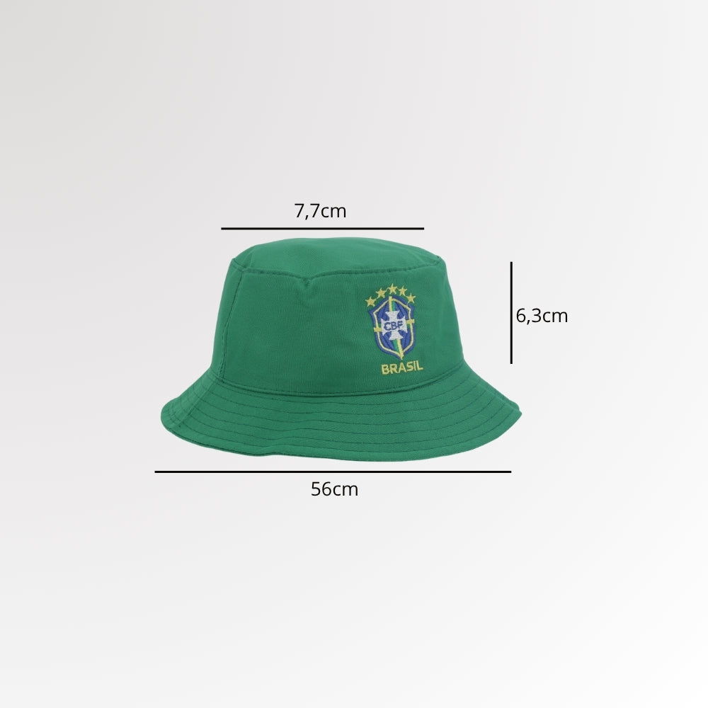 Chapéu Bucket em Tecido com Estampa do Brasil Verde
