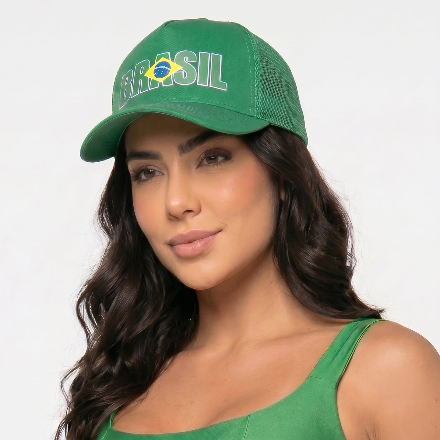 Boné Estilo Copa do Mundo com Design do Brasil Verde