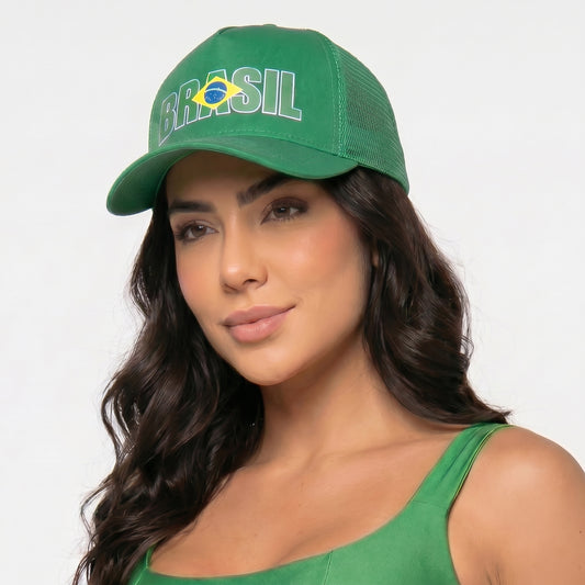 Boné Estilo Copa do Mundo com Design do Brasil Verde