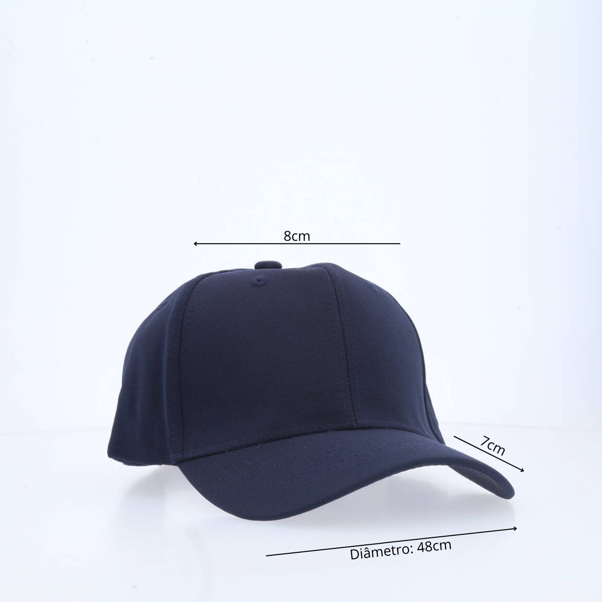 Boné Liso Unissex com Aba Curva e Ajuste em Metal Azul
