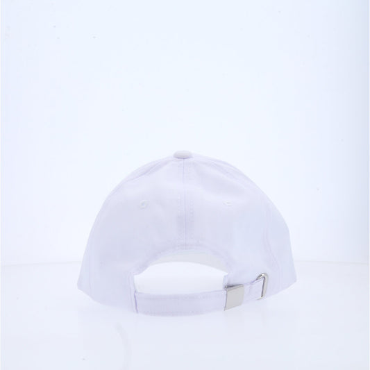 Boné Liso Unissex com Aba Curva e Ajuste em Metal Branco