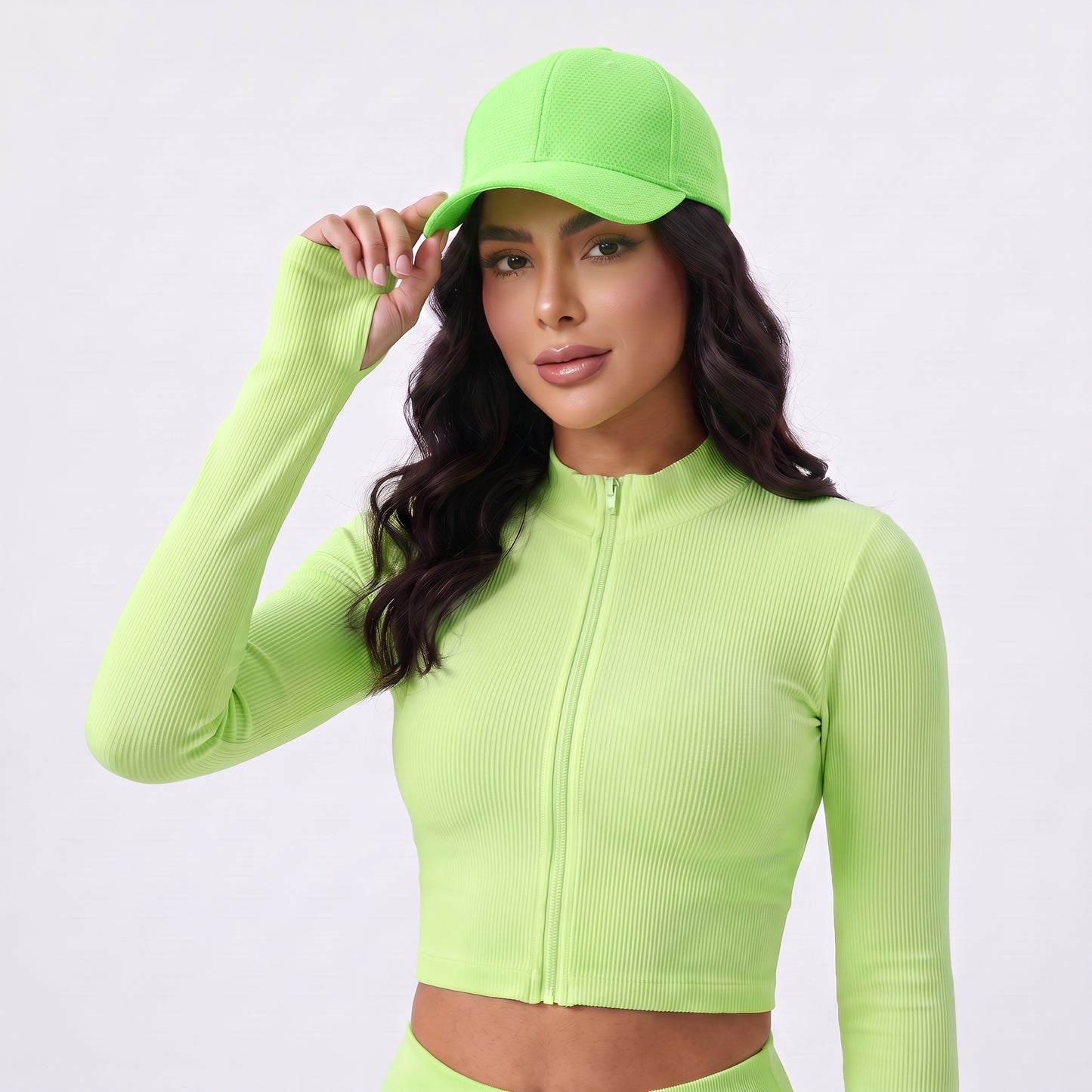 Boné Liso Unissex com Aba Curva e Ajuste em Metal Verde claro