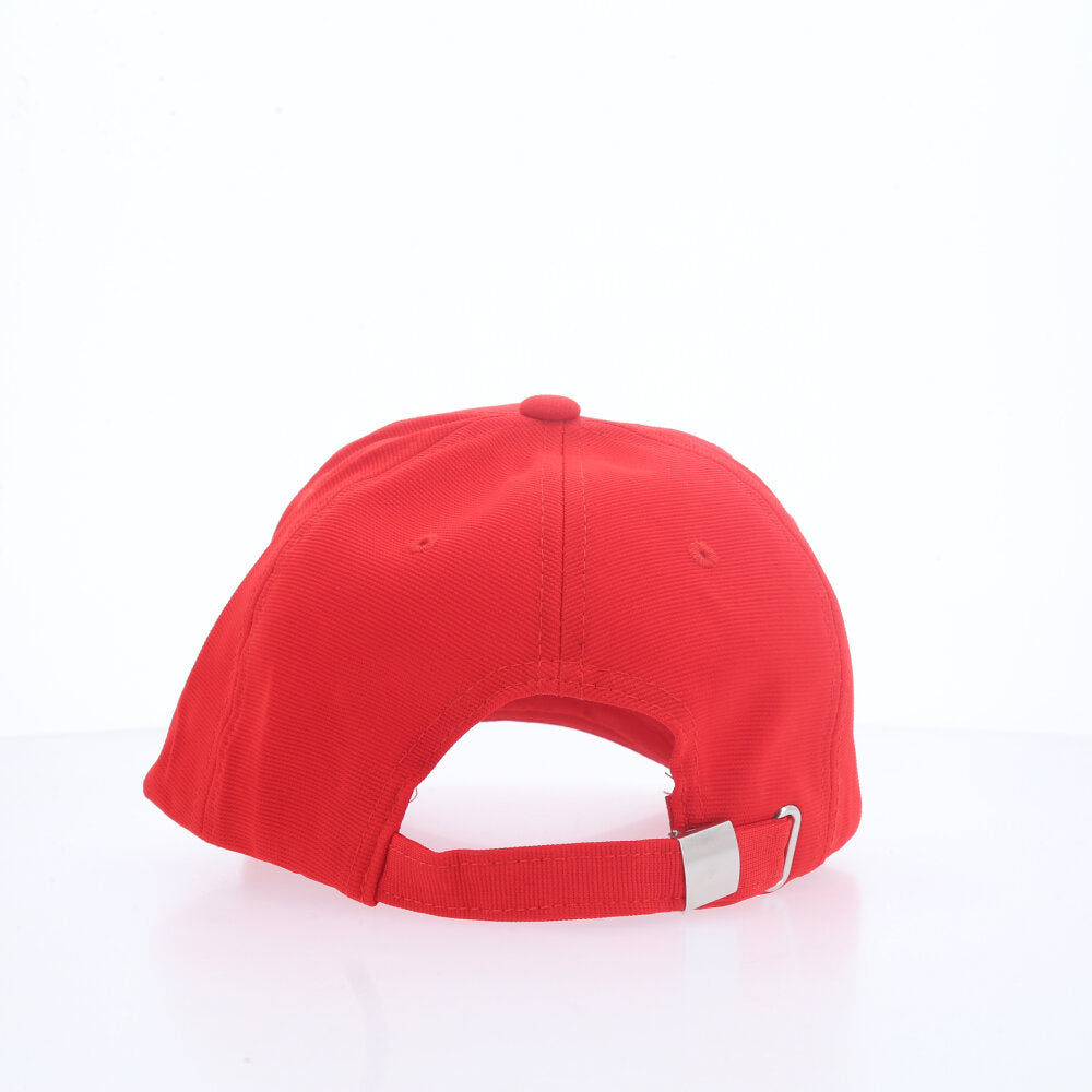 Boné Liso Unissex com Aba Curva e Ajuste em Metal Vermelho