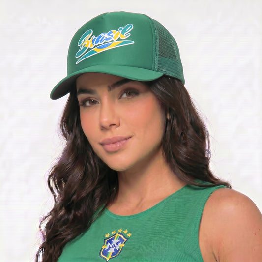 Boné Copa do Mundo com Design do Brasil Verde