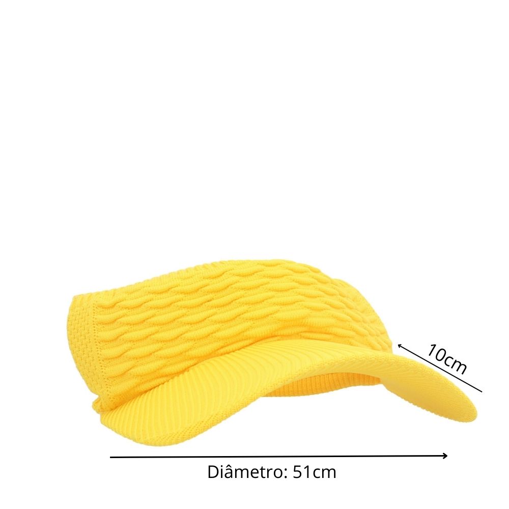 Viseira Feminina e Masculina Sol Praia Esporte Verão  Amarelo