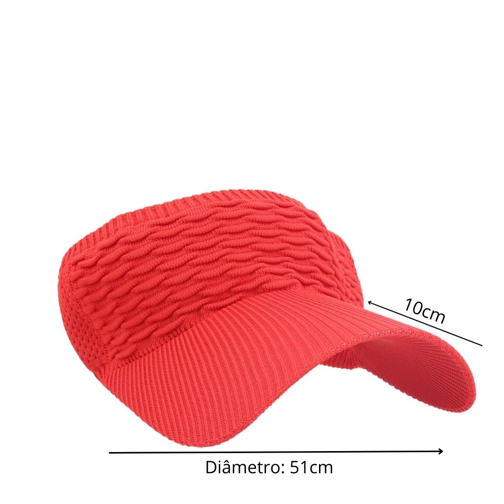 Viseira Feminina e Masculina Sol Praia Esporte Verão  Vermelho