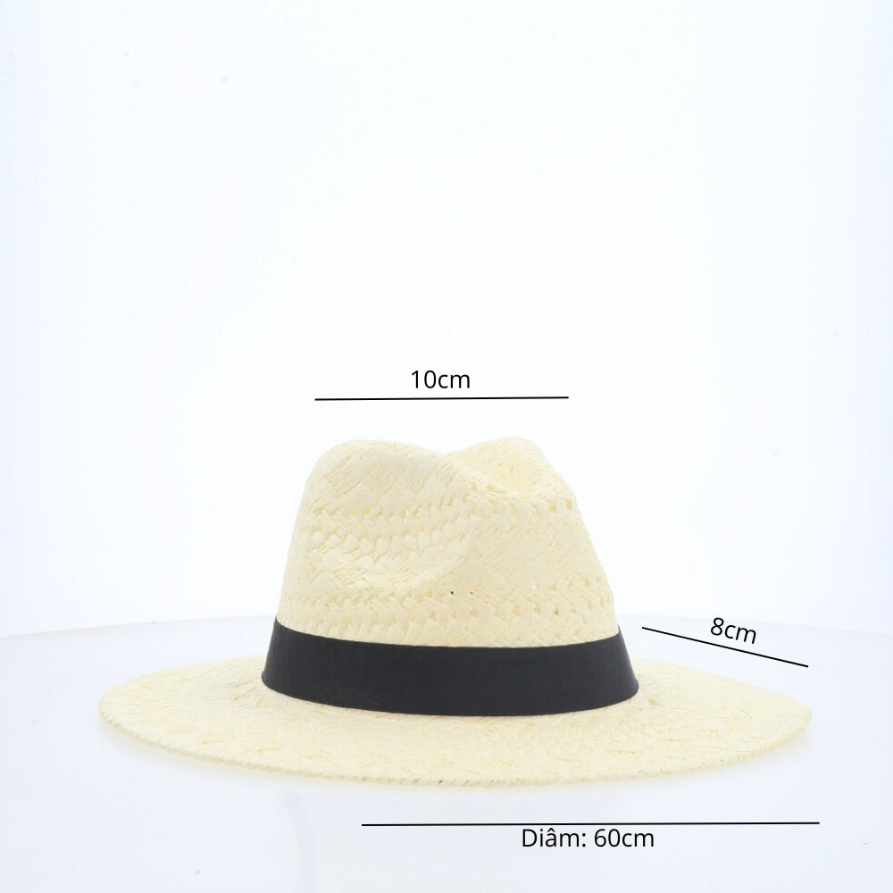 Chapéu de Praia com Faixa Marfim