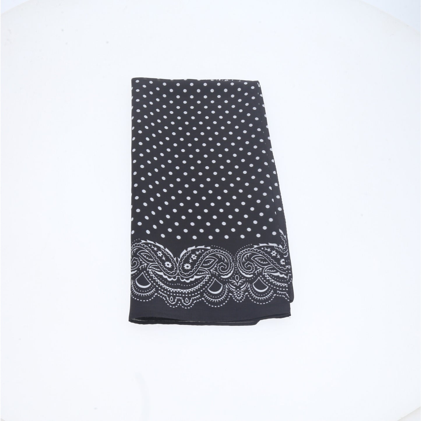 Lenço de Cetim Poá Feminino Elegante Preto