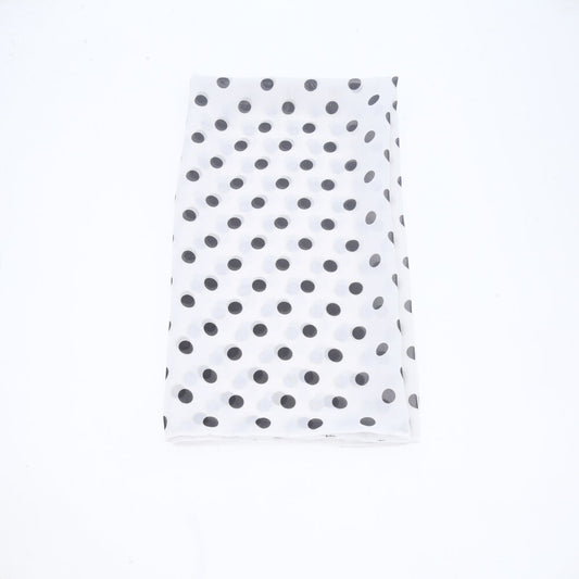 Lenço de Cetim com Estampa de Poá  Branco