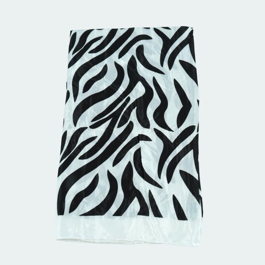 Lenço de Cetim Estampa Animal Print Branco