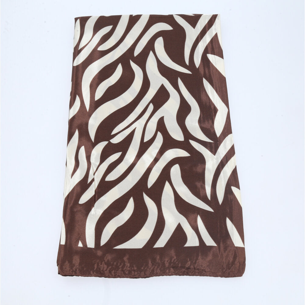 Lenço de Cetim Estampa Animal Print Marrom