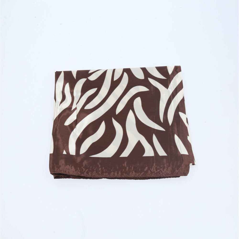 Lenço de Cetim Estampa Animal Print Marrom