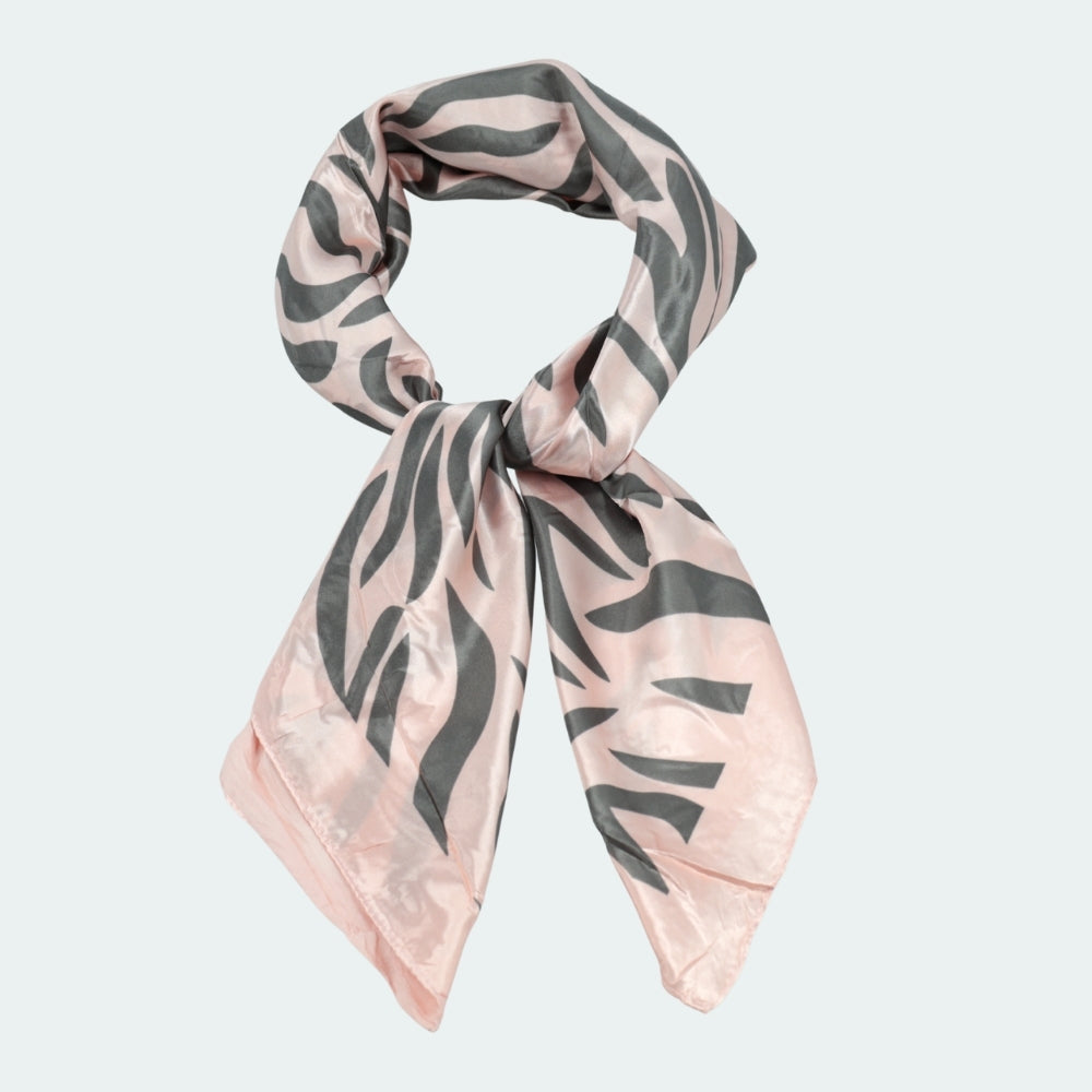 Lenço de Cetim Estampa Animal Print Rosa